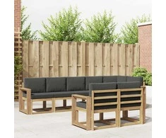 Lauko sofos komplektas 8 pcs Balta ir antracito Poliesteris