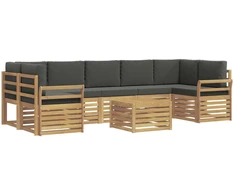 Lauko sofos komplektas 8 pcs Balta ir antracito Poliesteris