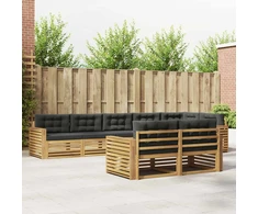Lauko sofos komplektas 8 pcs Balta ir antracito
