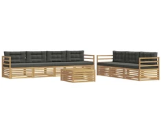 Lauko sofos komplektas 8 pcs Balta ir antracito 79 x 79 x 37 cm