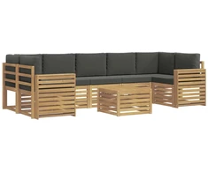 Lauko sofos komplektas 8 pcs Balta ir antracito Poliesteris