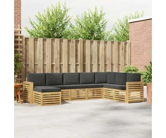 Lauko sofos komplektas 8 pcs Balta ir antracito