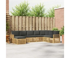 Lauko sofos komplektas 8 pcs Balta ir antracito