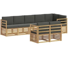Lauko sofos komplektas 8 pcs Balta ir antracito