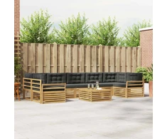 Lauko sofos komplektas 8 pcs Balta ir antracito