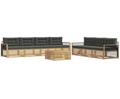 Lauko sofos komplektas 8 pcs Balta ir antracito 79 x 79 x 37 cm