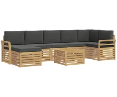 Lauko sofos komplektas 8 pcs Balta ir antracito 59 x 59 x 37 cm