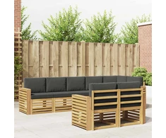 Lauko sofos komplektas 8 pcs Balta ir antracito