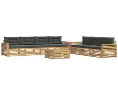 Lauko sofos komplektas 8 pcs Balta ir antracito