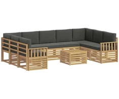 Lauko sofos komplektas 8 pcs Balta ir antracito 59 x 59 x 37 cm