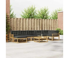 Lauko sofos komplektas 8 pcs Balta ir antracito