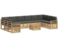 Lauko sofos komplektas 8 pcs Balta ir antracito 59 x 59 x 37 cm