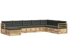 Lauko sofos komplektas 8 pcs Balta ir antracito Poliesteris