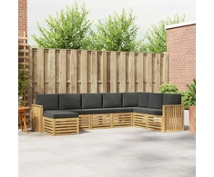 Lauko sofos komplektas 8 pcs Balta ir antracito