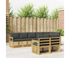 Lauko sofos komplektas 8 pcs Balta ir antracito
