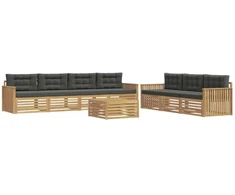 Lauko sofos komplektas 8 pcs Balta ir antracito