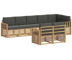 Lauko sofos komplektas 8 pcs Balta ir antracito