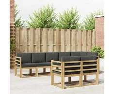 Lauko sofos komplektas 8 pcs Balta ir antracito Poliesteris