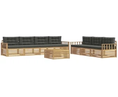 Lauko sofos komplektas 8 pcs Balta ir antracito 79 x 79 x 37 cm