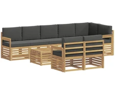 Lauko sofos komplektas 8 pcs Balta ir antracito 59 x 59 x 37 cm