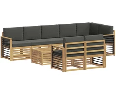 Lauko sofos komplektas 8 pcs Balta ir antracito 59 x 59 x 37 cm