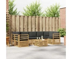 Lauko sofos komplektas 8 pcs Balta ir antracito Poliesteris