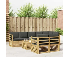 Lauko sofos komplektas 8 pcs Balta ir antracito 59 x 59 x 37 cm