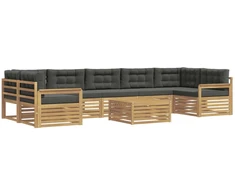 Lauko sofos komplektas 8 pcs Balta ir antracito
