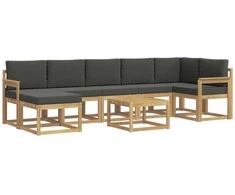 Lauko sofos komplektas 8 pcs Balta ir antracito Poliesteris