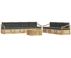 Lauko sofos komplektas 8 pcs Balta ir antracito 79 x 79 x 37 cm