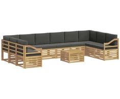 Lauko sofos komplektas 8 pcs Balta ir antracito 59 x 59 x 37 cm