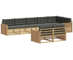 Lauko sofos komplektas 8 pcs Balta ir antracito