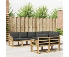 Lauko sofos komplektas 8 pcs Balta ir antracito Poliesteris