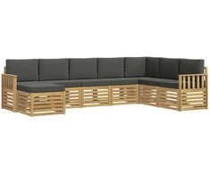Lauko sofos komplektas 8 pcs Balta ir antracito