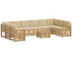 Lauko sofos komplektas 8 pcs Balta ir Bežė 59 x 59 x 37 cm