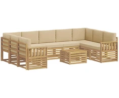 Lauko sofos komplektas 8 pcs Balta ir Bežė 59 x 59 x 37 cm