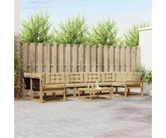 Lauko sofos komplektas 8 pcs Balta ir kreminė 79 x 79 x 37 cm