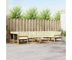 Lauko sofos komplektas 8 pcs Balta ir kreminė 79 x 79 x 37 cm