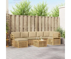 Lauko sofos komplektas 8 pcs Balta ir kreminė 59 x 59 x 37 cm