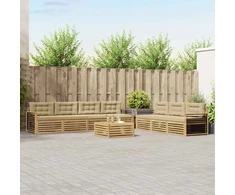 Lauko sofos komplektas 8 pcs Balta ir kreminė 79 x 79 x 37 cm