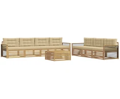 Lauko sofos komplektas 8 pcs Balta ir kreminė 79 x 79 x 37 cm