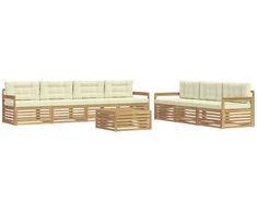 Lauko sofos komplektas 8 pcs Balta ir kreminė 79 x 79 x 37 cm