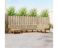 Lauko sofos komplektas 8 pcs Balta ir kreminė