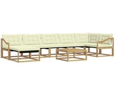 Lauko sofos komplektas 8 pcs Balta ir kreminė 79 x 79 x 37 cm