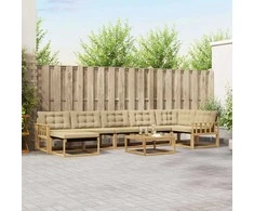 Lauko sofos komplektas 8 pcs Balta ir kreminė 79 x 79 x 37 cm