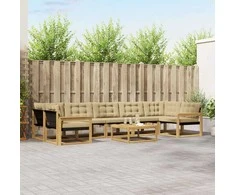 Lauko sofos komplektas 8 pcs Balta ir kreminė 79 x 79 x 37 cm