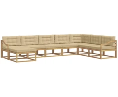 Lauko sofos komplektas 8 pcs Balta ir kreminė