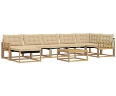 Lauko sofos komplektas 8 pcs Balta ir kreminė 79 x 79 x 37 cm