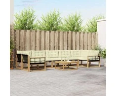 Lauko sofos komplektas 8 pcs Balta ir kreminė 79 x 79 x 37 cm