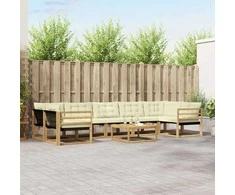 Lauko sofos komplektas 8 pcs Balta ir kreminė 79 x 79 x 37 cm